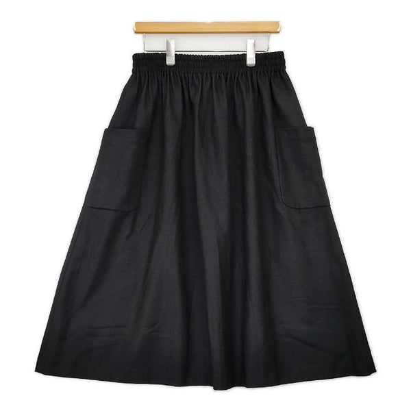 atelier naruse wool gather long skirt 定価29700円 na-06027 ウール ロングスカート ブラック レディース アトリエナルセ【中古】5-0917T∞