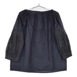 dosa mary ellen mark blouse サイズ2 ピンタック 切替 ブラウス シャツ ネイビー ブラック レディース ドーサ【中古】5-0710M♪