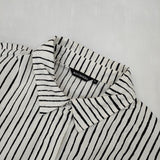 marimekko AITA ストライプ シャツワンピース コットン ワンピース オフホワイト ブラック レディース マリメッコ【中古】5-0830M∞