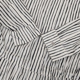 marimekko AITA ストライプ シャツワンピース コットン ワンピース オフホワイト ブラック レディース マリメッコ【中古】5-0830M∞