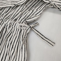 marimekko AITA ストライプ シャツワンピース コットン ワンピース オフホワイト ブラック レディース マリメッコ【中古】5-0830M∞
