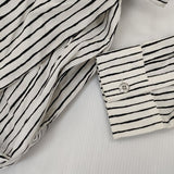 marimekko AITA ストライプ シャツワンピース コットン ワンピース オフホワイト ブラック レディース マリメッコ【中古】5-0830M∞