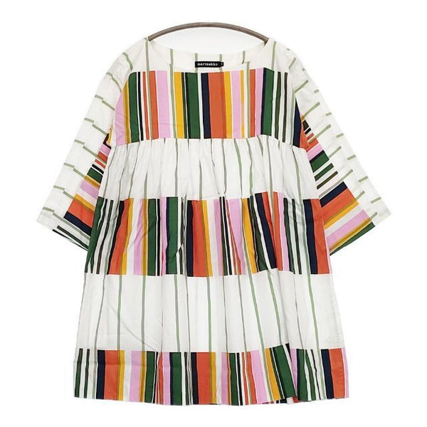 marimekko kirjo tuulia キルヨ キリヨ 脇阪克二 ペンッティ リタ ワンピース チュニック ホワイト マルチカラー レディース マリメッコ【中古】5-0830M∞