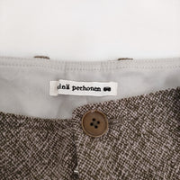 mina perhonen furrow xa4446 サイズ38 ウール ワイド パンツ ブラウン ピンク レディース ミナペルホネン【中古】5-0920T♪