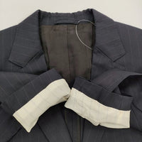 MARGARET HOWELL 578-120205/578-142204 ジャケット パンツ ストライプ セットアップ ネイビー レディース マーガレットハウエル【中古】5-0805M♪