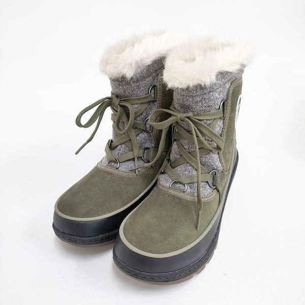 SOREL 新品 TIVOLI 3 スノーブーツ 24.5cm 定価16000円 ブーツ カーキ レディース ソレル【中古】5-1009T◎