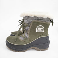 SOREL 新品 TIVOLI 3 スノーブーツ 24.5cm 定価16000円 ブーツ カーキ レディース ソレル【中古】5-1009T◎