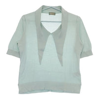 MARGARET HOWELL ネッカチーフニット 578-8163008 SWISS COTTON KNIT 半袖 ニット ライトグリーン レディース マーガレットハウエル【中古】5-0616S∞