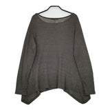 Vlas Blomme リネン フレア ニットソー 長袖Ｔシャツ カットソー ロンＴ チャコールグレー レディース ヴラスブラム【中古】5-0604M∞