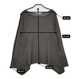Vlas Blomme リネン フレア ニットソー 長袖Ｔシャツ カットソー ロンＴ チャコールグレー レディース ヴラスブラム【中古】5-0604M∞