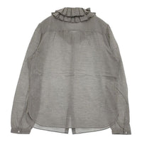 MARGARET HOWELL 578-253003 フリルカラー DOUBLE RUFFLE コットン 比翼ボタン ブラウス シャツ グレー レディース マーガレットハウエル【中古】5-0906M∞