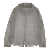 MARGARET HOWELL 578-253003 フリルカラー DOUBLE RUFFLE コットン 比翼ボタン ブラウス シャツ グレー レディース マーガレットハウエル【中古】5-0906M∞