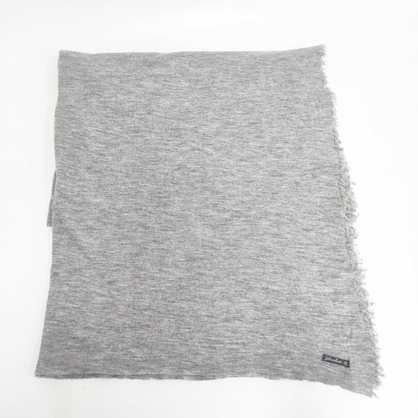 Faliero Sarti ウールシルク 大判 無地 マフラー ストール グレー レディース ファリエロサルティ【中古】5-1023T◎