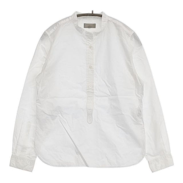 MARGARET HOWELL 578-8153005 FAVORITE SHIRT コットン ハーフボタン プルオーバー 長袖シャツ ホワイト レディース マーガレットハウエル【中古】5-0830M∞