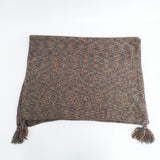 Vlas Blomme タッセル 大判 マフラー ストール ブラウン オレンジ レディース ヴラスブラム【中古】5-1023T◎