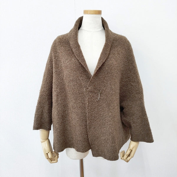 Vlas Blomme キルトピン付き ボレロ カーディガン ブラウン レディース ヴラスブラム【中古】5-1006T◎