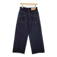 mina perhonen always 36 dn4359 ワイドデニム ジーンズ コットンリネン デニムパンツ ネイビー レディース ミナペルホネン【中古】5-0921G∞