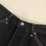 mina perhonen always 36 dn4359 ワイドデニム ジーンズ コットンリネン デニムパンツ ネイビー レディース ミナペルホネン【中古】5-0921G∞