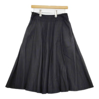 MARGARET HOWELL 578-8132012 Three Pleat Skirt サイズ3 アイリッシュリネンスカート ブラック レディース マーガレットハウエル【中古】5-0710M♪