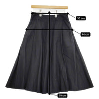 MARGARET HOWELL 578-8132012 Three Pleat Skirt サイズ3 アイリッシュリネンスカート ブラック レディース マーガレットハウエル【中古】5-0710M♪