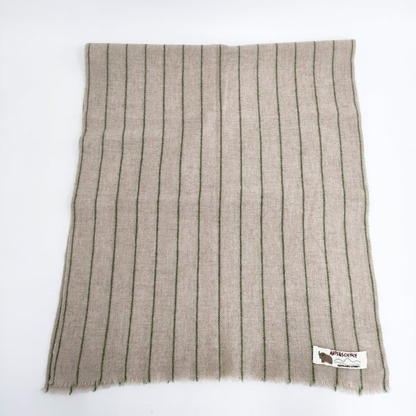 ARTS&SCIENCE ハンドメイド カトマンズ製 マフラー ストール ベージュ グリーン レディース アーツ&サイエンス【中古】5-1023T◎