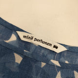 mina perhonen aalto リネンプルオーバー 五分袖 ブラウス シャツ ブルー ホワイト レディース ミナペルホネン【中古】5-0616S∞