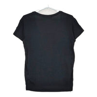RALPH LAUREN レーヨンストレッチ ビッグポロ プリント 半袖Ｔシャツ カットソー ブラック レディース ラルフローレン【中古】5-0616S∞