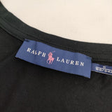 RALPH LAUREN レーヨンストレッチ ビッグポロ プリント 半袖Ｔシャツ カットソー ブラック レディース ラルフローレン【中古】5-0616S∞