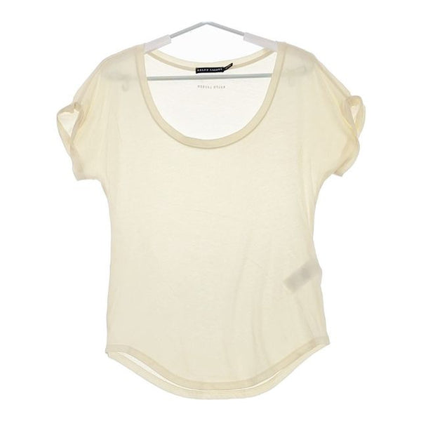 RALPH LAUREN 背中プリント pima cotton 半袖Ｔシャツ カットソー ベージュ レディース ラルフローレン【中古】5-0616S∞