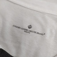 GOLDEN GOOSE イタリア製 コットン プリント 半袖Ｔシャツ カットソー ホワイト ブラック レディース ゴールデングース【中古】5-0616S∞
