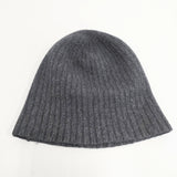 45R/45rpm リブニット 帽子 ニット帽 ニットキャップ チャコールグレー レディース フォーティーファイブアールピーエム【中古】5-1014T◎