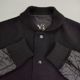 Y's ウール×キルティング YM-Ｙ03-814 ジャケット thinsulate中綿 ブルゾン ブラック レディース ワイズ/Yohji【中古】5-1026T∞