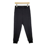 REGULATION Yohji Yamamoto コットンギャバジン 裾ベルト FQ-P55-005 センタープレススラックス パンツ ブラック レディース レギュレーションヨウジヤマモト【中古】5-0921G∞