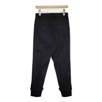 REGULATION Yohji Yamamoto コットンギャバジン 裾ベルト FQ-P55-005 センタープレススラックス パンツ ブラック レディース レギュレーションヨウジヤマモト【中古】5-0921G∞