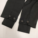 REGULATION Yohji Yamamoto コットンギャバジン 裾ベルト FQ-P55-005 センタープレススラックス パンツ ブラック レディース レギュレーションヨウジヤマモト【中古】5-0921G∞