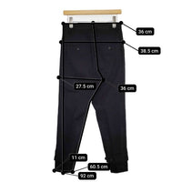 REGULATION Yohji Yamamoto コットンギャバジン 裾ベルト FQ-P55-005 センタープレススラックス パンツ ブラック レディース レギュレーションヨウジヤマモト【中古】5-0921G∞