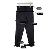 REGULATION Yohji Yamamoto コットンギャバジン 裾ベルト FQ-P55-005 センタープレススラックス パンツ ブラック レディース レギュレーションヨウジヤマモト【中古】5-0921G∞
