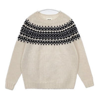 Morris&Sons 英国製 ノルディック ウール セーター ニット オフホワイト ネイビー レディース モリスアンドサンズ【中古】5-0917T∞