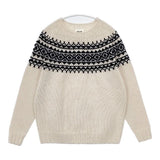 Morris&Sons 英国製 ノルディック ウール セーター ニット オフホワイト ネイビー レディース モリスアンドサンズ【中古】5-0917T∞
