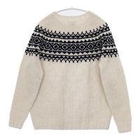 Morris&Sons 英国製 ノルディック ウール セーター ニット オフホワイト ネイビー レディース モリスアンドサンズ【中古】5-0917T∞