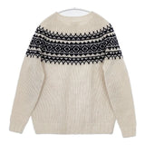 Morris&Sons 英国製 ノルディック ウール セーター ニット オフホワイト ネイビー レディース モリスアンドサンズ【中古】5-0917T∞