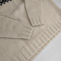 Morris&Sons 英国製 ノルディック ウール セーター ニット オフホワイト ネイビー レディース モリスアンドサンズ【中古】5-0917T∞