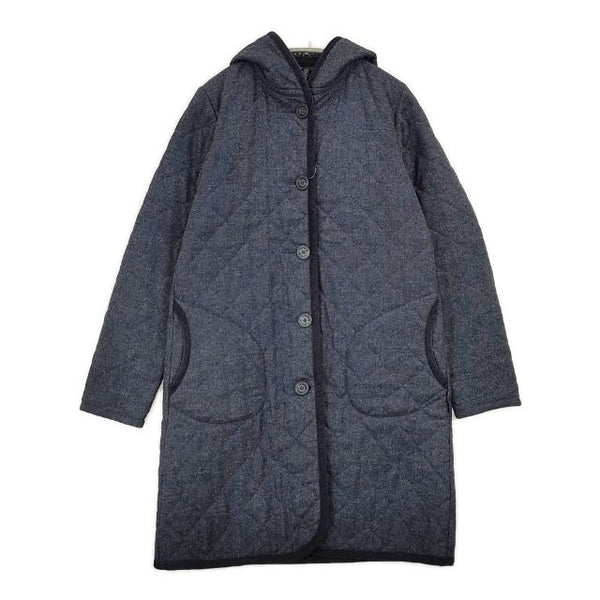 LAVENHAM キルティング ウール フード付き 中綿 コート ネイビー レディース ラベンハム【中古】5-1026T∞