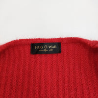 HUG O WaR ウールモヘアシルクカーディガン ボタンレス ニット カーディガン レッド レディース ハグオーワー【中古】5-0415T♪