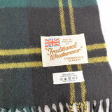 Traditional Weatherwear ラムウール チェック スコットランド製 マフラー ストール グリーン ブラック レディース トラディショナルウェザーウェア【中古】5-1016T◎