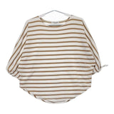 HUG O WaR Vintage chic ボーダー 袖リボン Ｔシャツ カットソー ホワイト ベージュ レディース ハグオーワー【中古】5-0528M∞