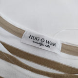 HUG O WaR Vintage chic ボーダー 袖リボン Ｔシャツ カットソー ホワイト ベージュ レディース ハグオーワー【中古】5-0528M∞