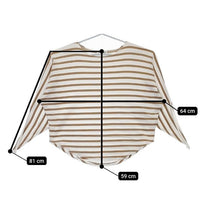 HUG O WaR Vintage chic ボーダー 袖リボン Ｔシャツ カットソー ホワイト ベージュ レディース ハグオーワー【中古】5-0528M∞