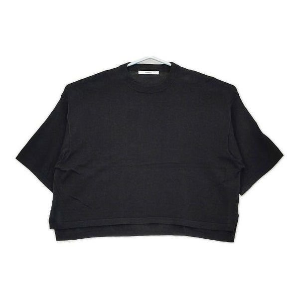 Johnbull ドライコットン ハーフスリーブ ニット Tシャツ カットソー ブラック レディース ジョンブル【中古】5-0616S∞