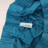 DMG タイプライタークロスマキシ丈スカート ギャザーロングスカート ターコイズブルー レディース ディーエムジー/ドミンゴ【中古】5-0710M♪